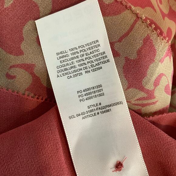 Aritzia Wilfred Valencia Rosy Red Maplewood Mock Neck Puff Sleeve Blouse XS - Picture 9 of 10